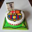 Fotbalový - znak FC Barcelona, fotbalista Messi